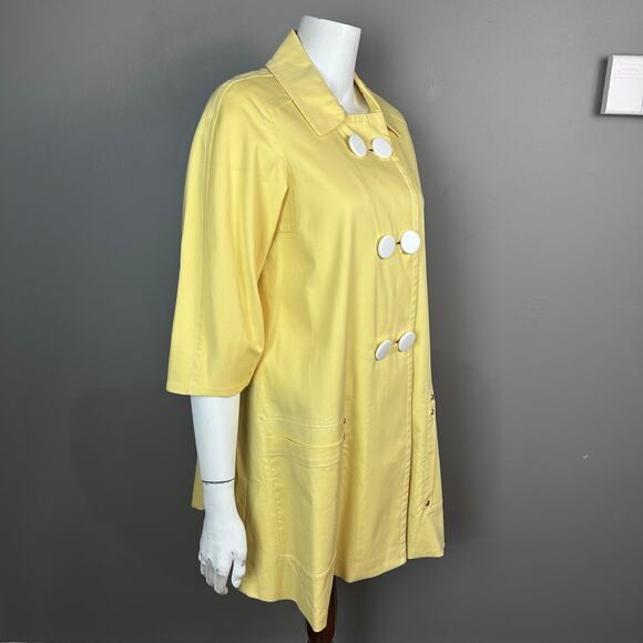 Cynthia Cynthia Steffe trench Jacket Medium Yellow 50s fisherman pastel pea coat - Picture 4 of 13